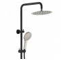Kaya Matte Black Twin Shower With Brushed Nickel Heads Kaya Matte Black Twin Shower With Brushed Nickel Heads
